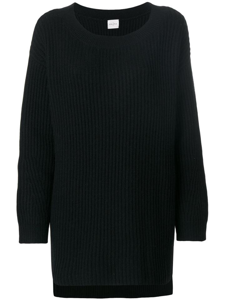 Le Kasha Scoop Neck Ribbed Sweater - Black