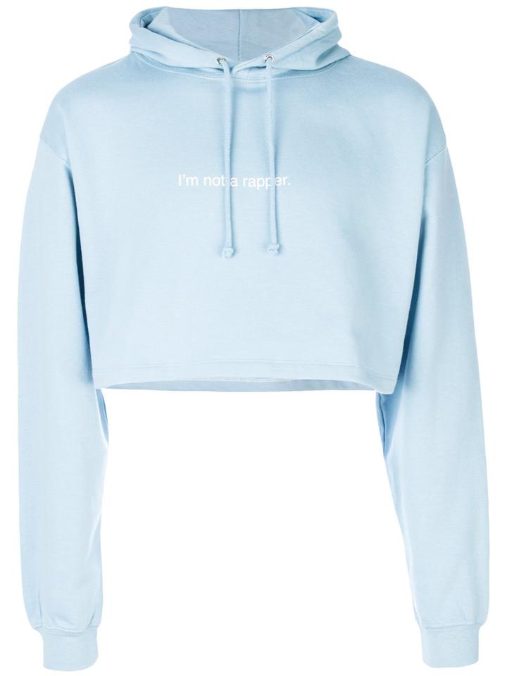 F.a.m.t. - Cropped Hoodie - Unisex - Cotton - S, Blue, Cotton