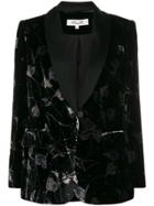 Diane Von Furstenberg Floral Velvet Blazer - Black