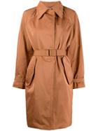 Nº21 Belted Padded Coat - Brown
