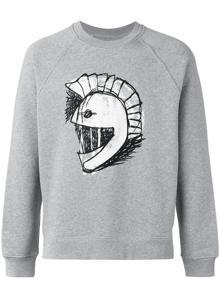 Burberry - Helmet Embroidered Sweatshirt - Men - Cotton - M, Grey, Cotton