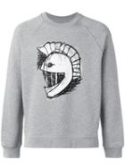 Burberry - Helmet Embroidered Sweatshirt - Men - Cotton - M, Grey, Cotton
