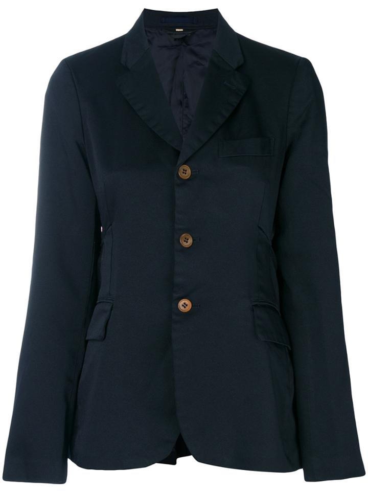 Comme Des Garçons Slim-fit Scalloped Blazer - Blue
