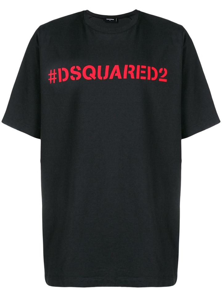 Dsquared2 Hashtag Logo Print T-shirt - Black