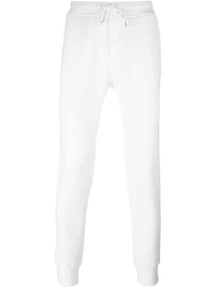 Dsquared2 Drawstring Track Pants, Men's, Size: Medium, White, Cotton/spandex/elastane