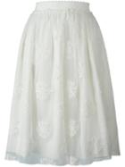 Blugirl Embroidered Tulle Skirt, Women's, Size: 40, White, Polyamide/polyester/wool