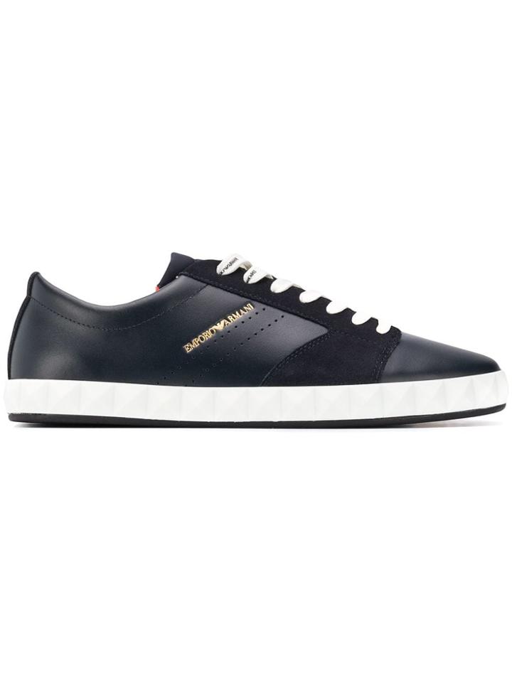 Emporio Armani Lace-up Low Sneakers - Blue