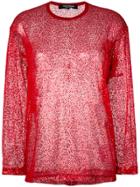 Junya Watanabe Comme Des Garçons Sequin Mesh Top - Red