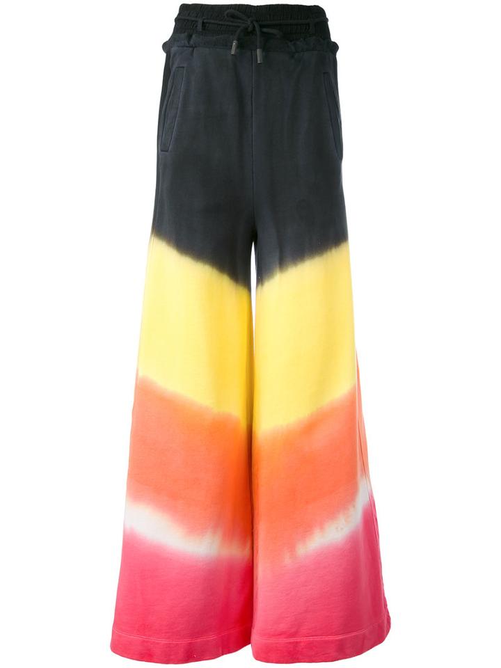 Off-white - Wide-leg Tye-dye Trousers - Women - Cotton/polyester - Xxs, Women's, Black, Cotton/polyester