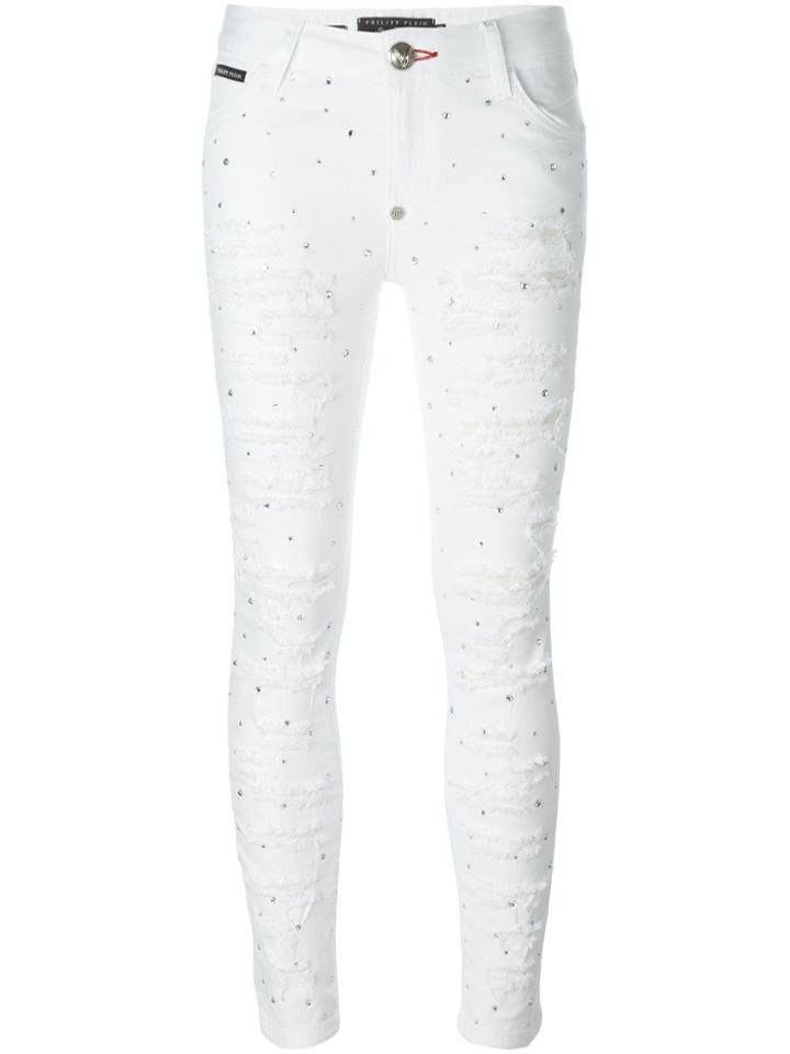 Philipp Plein 'illegal Fight Club' Skinny Jeans - White