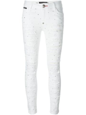 Philipp Plein 'illegal Fight Club' Skinny Jeans - White