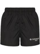 Givenchy Logo Print Swim Shorts - Black