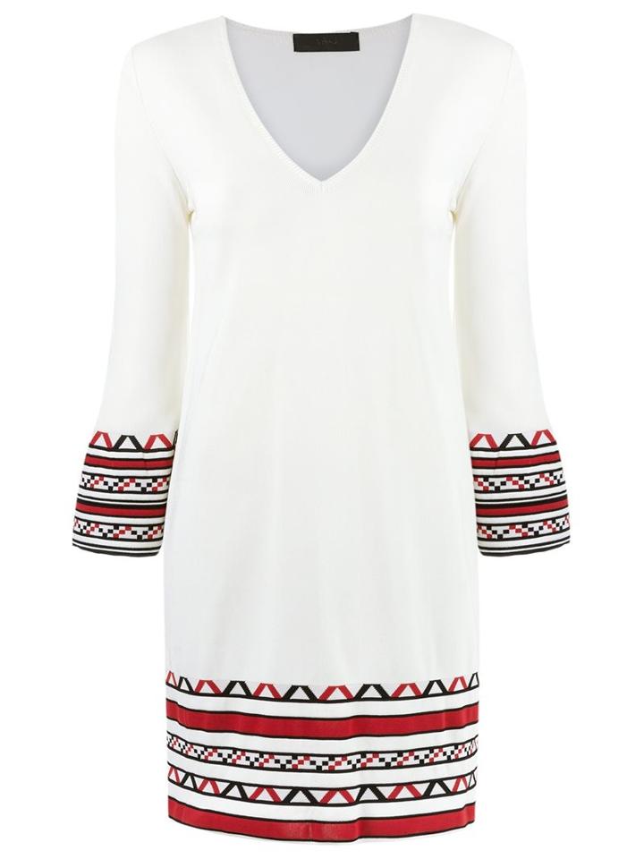 Talie Nk V Neck Knit Dress, Women's, Size: G, White, Polyamide/viscose