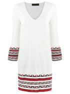 Talie Nk V Neck Knit Dress, Women's, Size: G, White, Polyamide/viscose