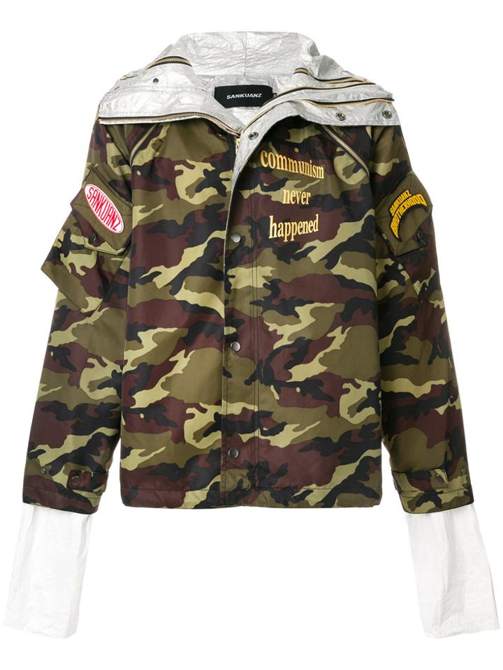 Sankuanz Camouflage Print Jacket - Green