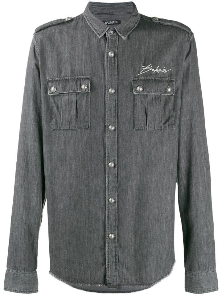 Balmain Embroidered Back Shirt - Grey
