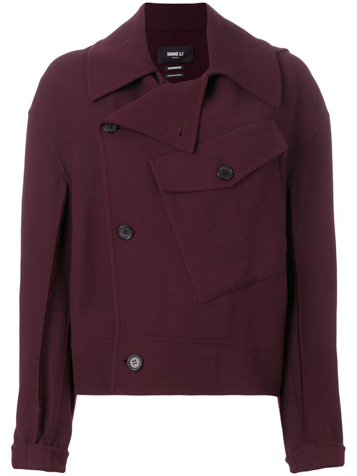 Yang Li Off Centre Fastening Jacket - Pink & Purple