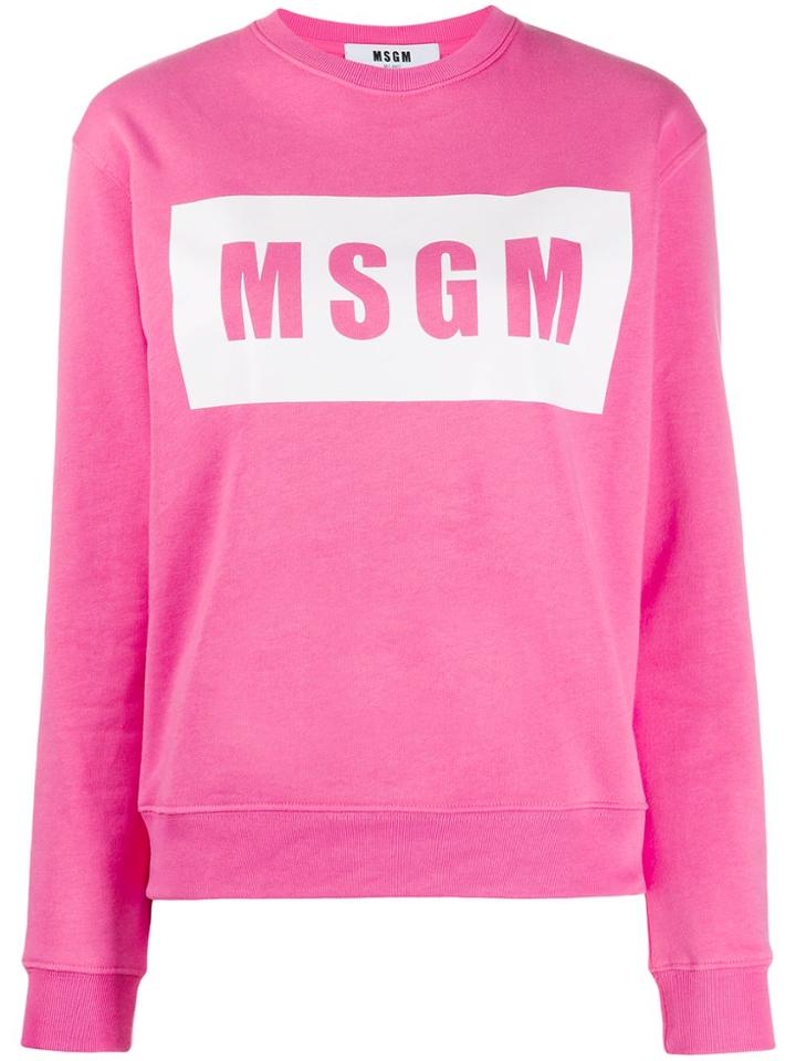 Msgm Box Logo Sweatshirt - Pink