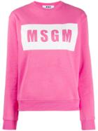Msgm Box Logo Sweatshirt - Pink