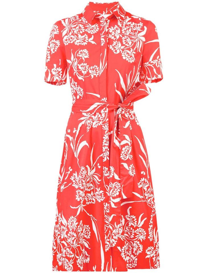 Carolina Herrera Floral Shirt Dress - Red
