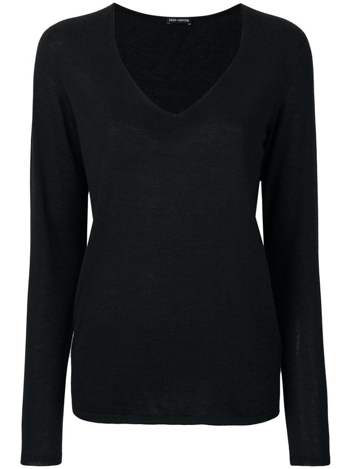 Iris Von Arnim - V-neck Cashmere Jumper - Women - Cashmere - L, Black, Cashmere
