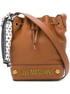 Love Moschino Logo Bucket Shoulder Bag - Brown