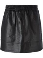 Vanessa Bruno Athé Straight Short Skirt, Women's, Size: 40, Black, Goat Skin/polyester