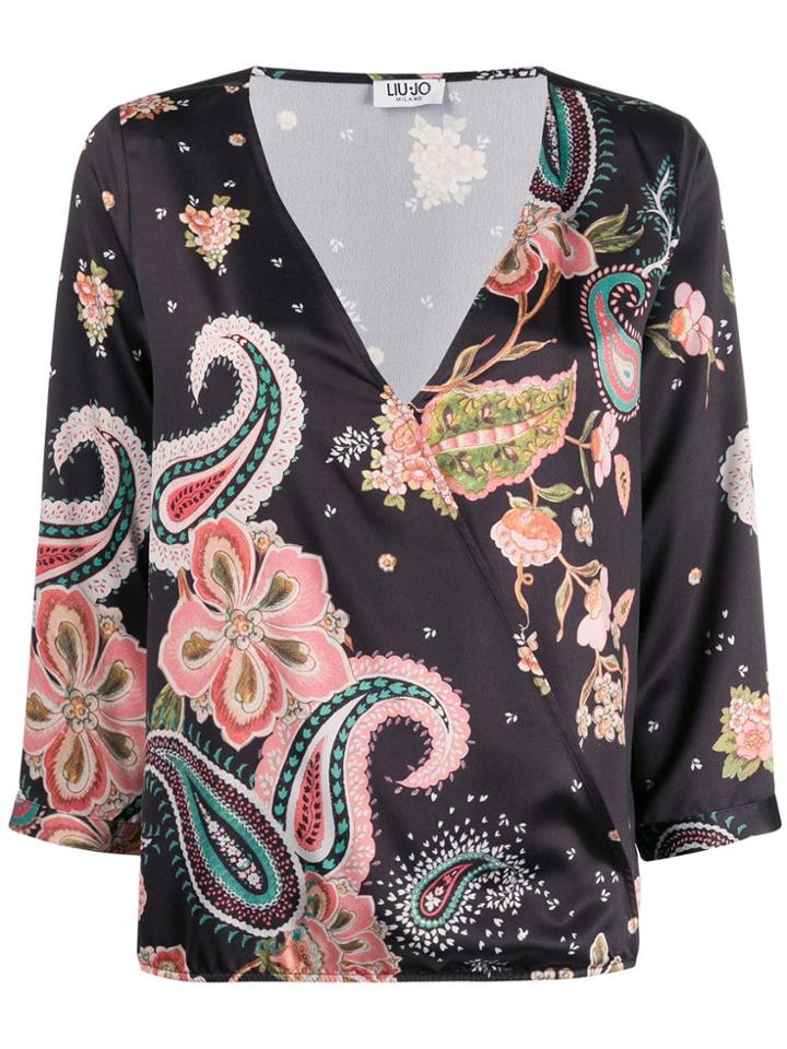 Liu Jo Paisley Floral Print Blouse - Black