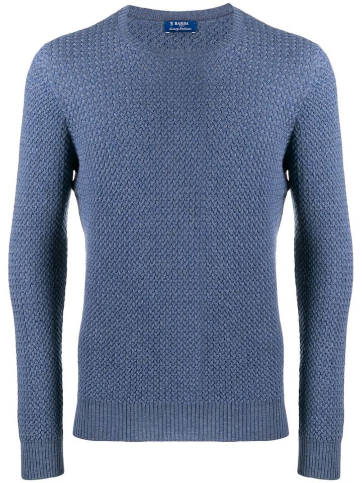 Barba Long-sleeve Knitted Sweater - Blue