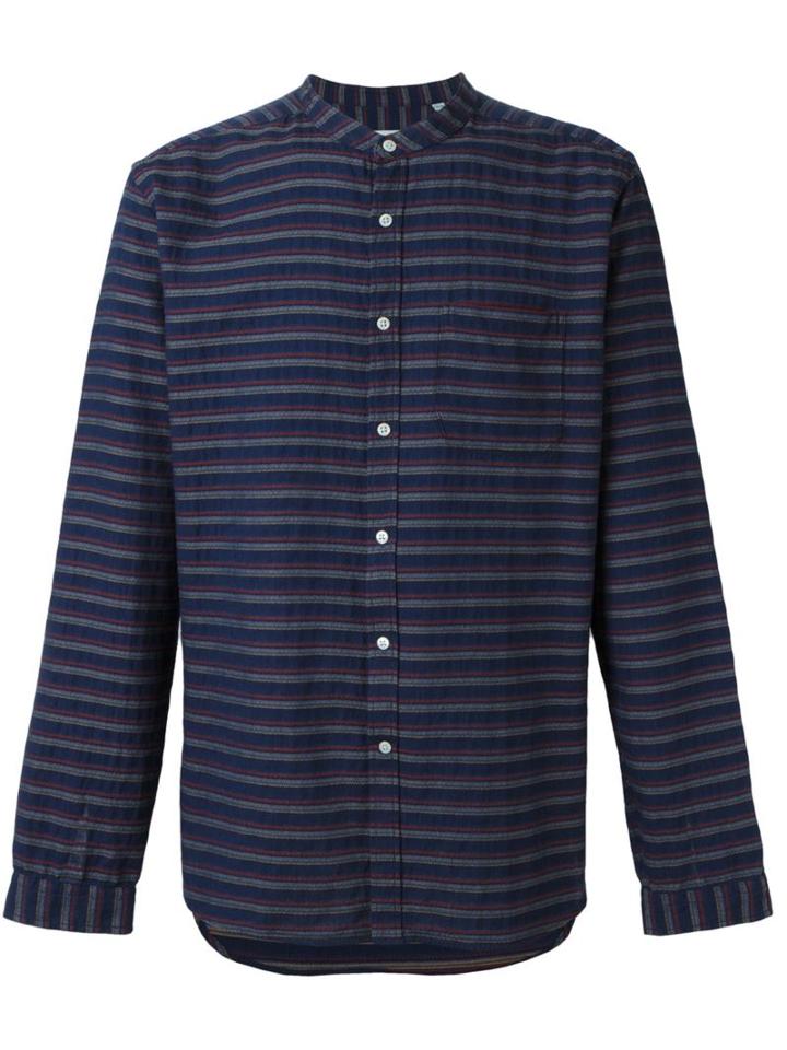 Oliver Spencer 'textured Grandad Collar' Shirt