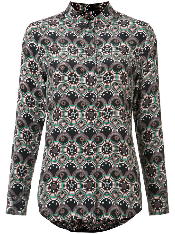 Equipment Circular Print Shirt, Women's, Size: Small, Black, Silk