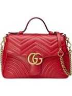 Gucci Gg Marmont Small Top Handle Bag - Red