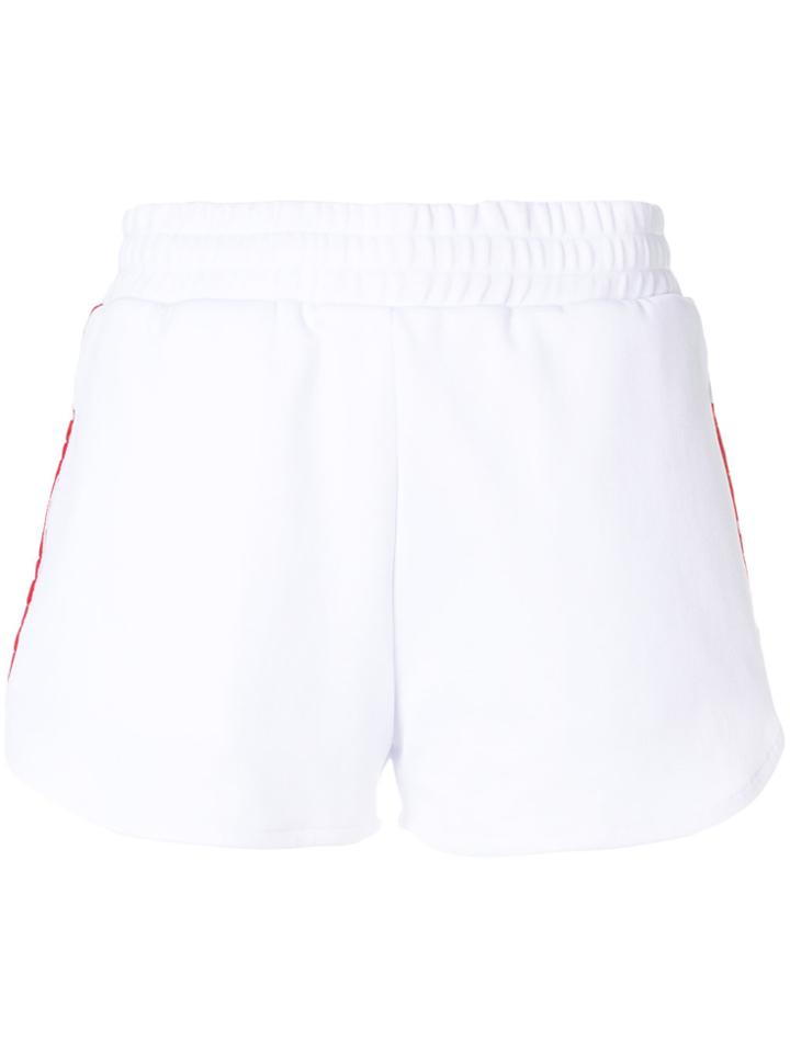 Msgm Side Stripe Track Shorts - White