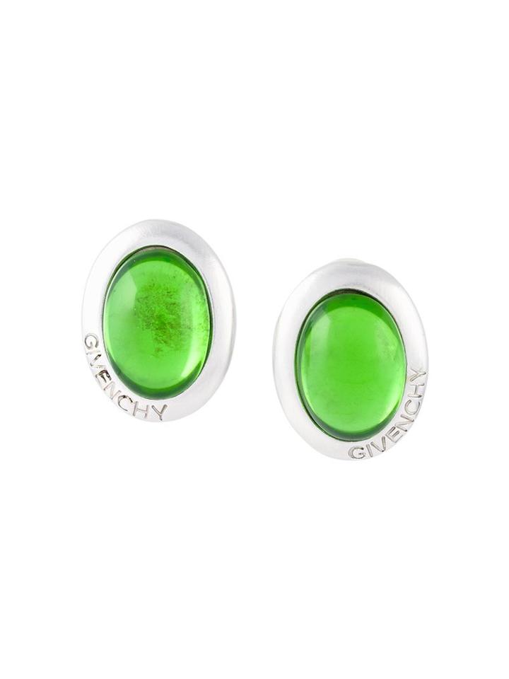 Givenchy Vintage Gemstone Clip-on Earrings, Women's, Metallic