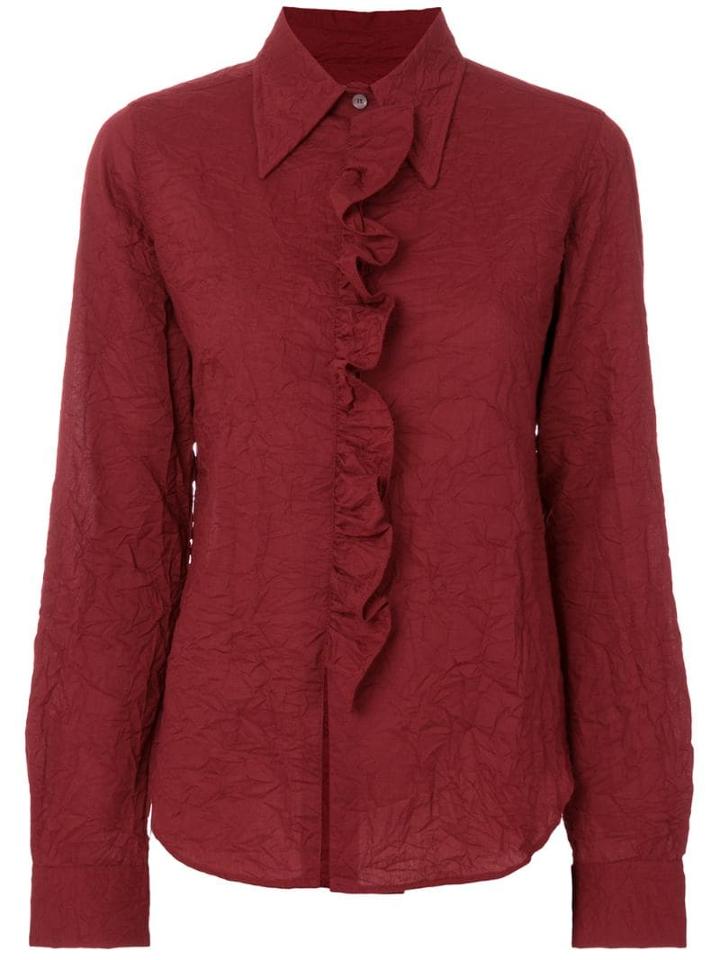 Romeo Gigli Pre-owned Ruffled Placket Shirt - Red