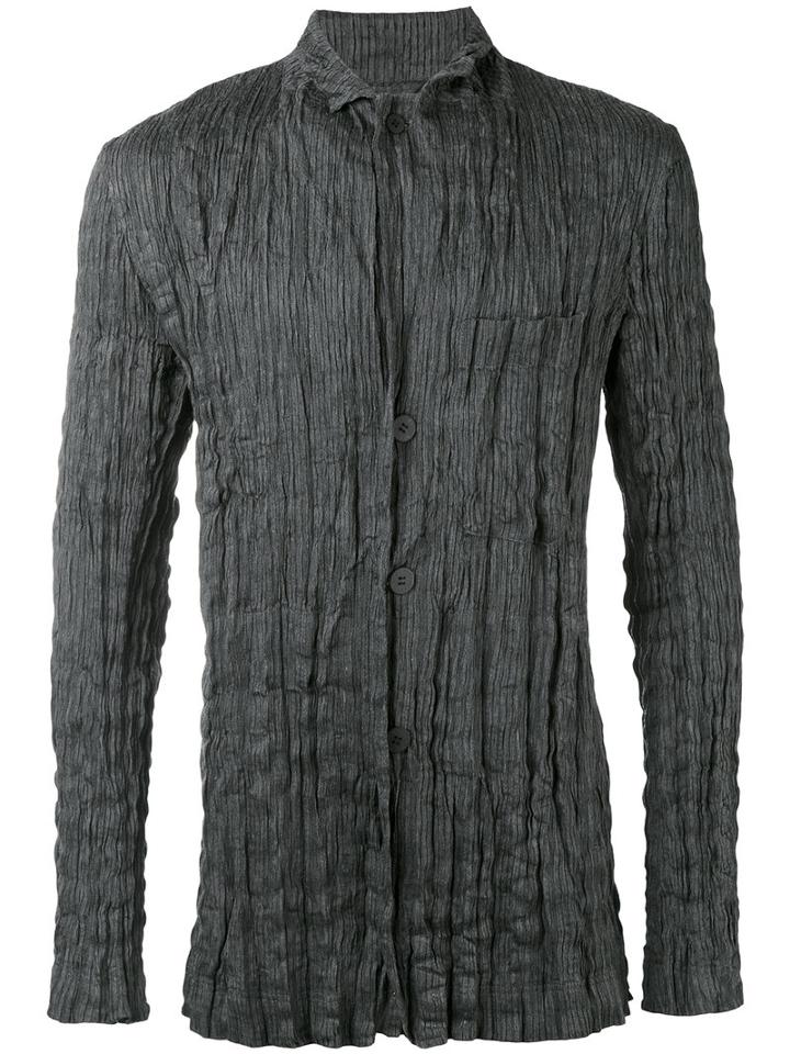 Issey Miyake Men - Wrinkled Blazer - Men - Linen/flax/polyester - 4, Grey, Linen/flax/polyester