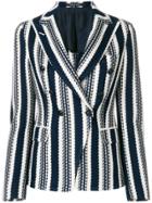 Tagliatore Striped Knitted Blazer - Blue