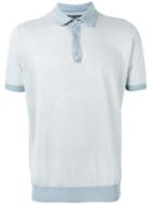 Loro Piana - Two-tone Polo Shirt - Men - Silk/linen/flax - L, Blue, Silk/linen/flax