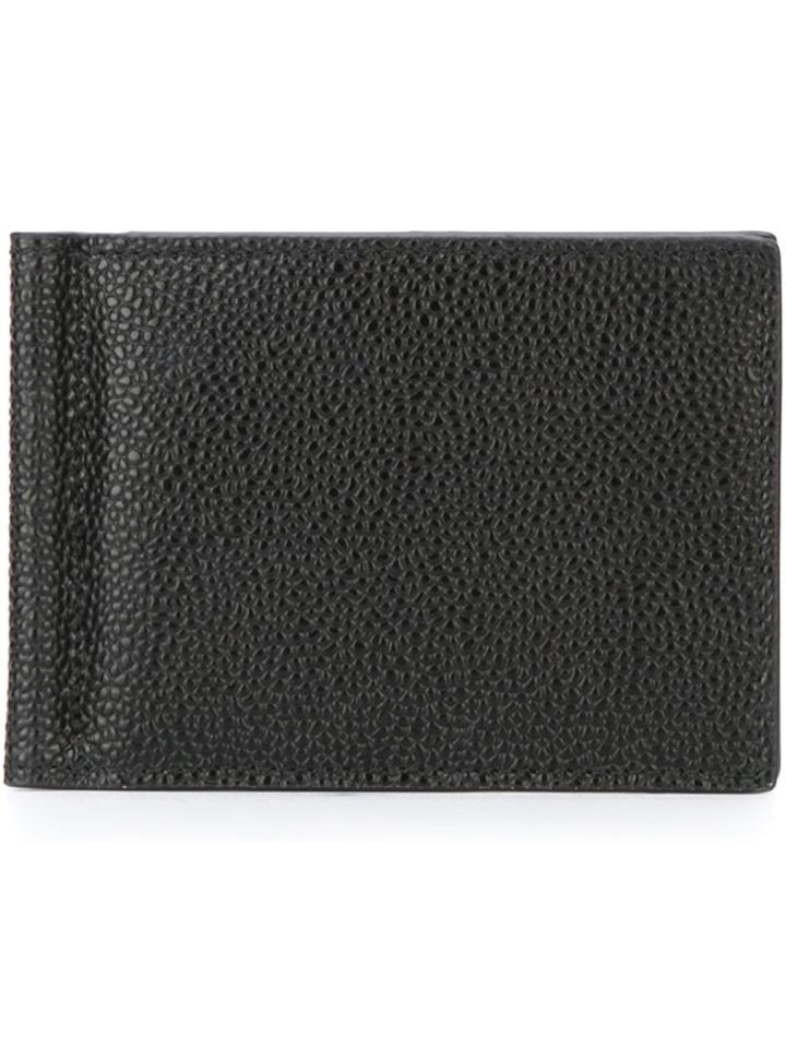 Thom Browne Money Clip Wallet In Black Pebble Grain