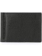 Thom Browne Money Clip Wallet In Black Pebble Grain