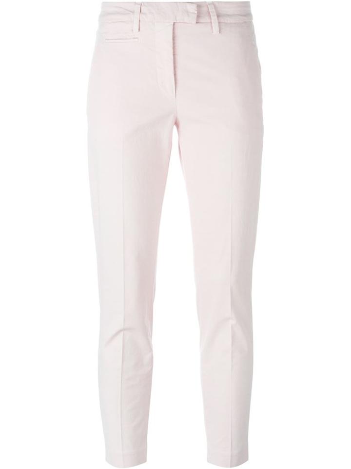 Dondup Cropped Trousers, Women's, Size: 25, Pink/purple, Cotton/spandex/elastane