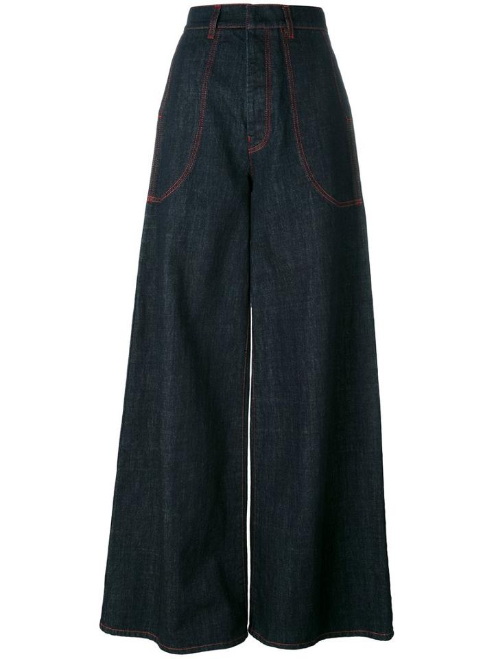 Marni Wide Leg Jeans, Women's, Size: 42, Blue, Cotton