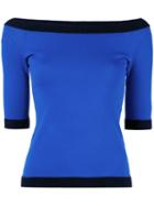 Boutique Moschino - Boat Neck Jumper - Women - Polyamide/rayon - 40, Women's, Blue, Polyamide/rayon