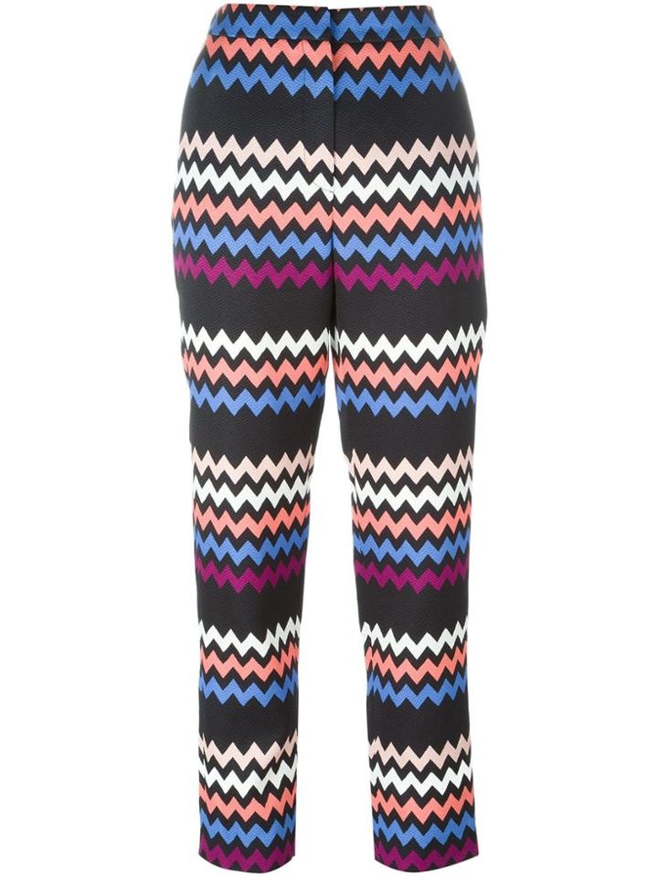 Msgm Zig Zag Print Trousers - Black