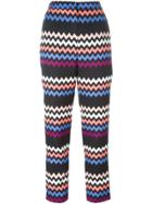 Msgm Zig Zag Print Trousers - Black