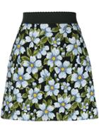 Dolce & Gabbana Jacquard Floral Skirt - Black
