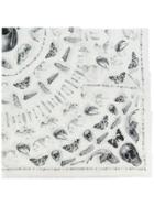 Alexander Mcqueen Skull And Moth Scarf - White