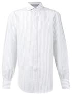 Brunello Cucinelli Striped Shirt, Men's, Size: Xl, White, Cotton/linen/flax