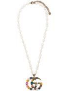 Gucci Crystal Double Gg Necklace - Multicolour
