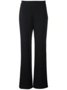 Giorgio Armani Flare Trousers, Women's, Size: 46, Black, Silk/viscose/polyester